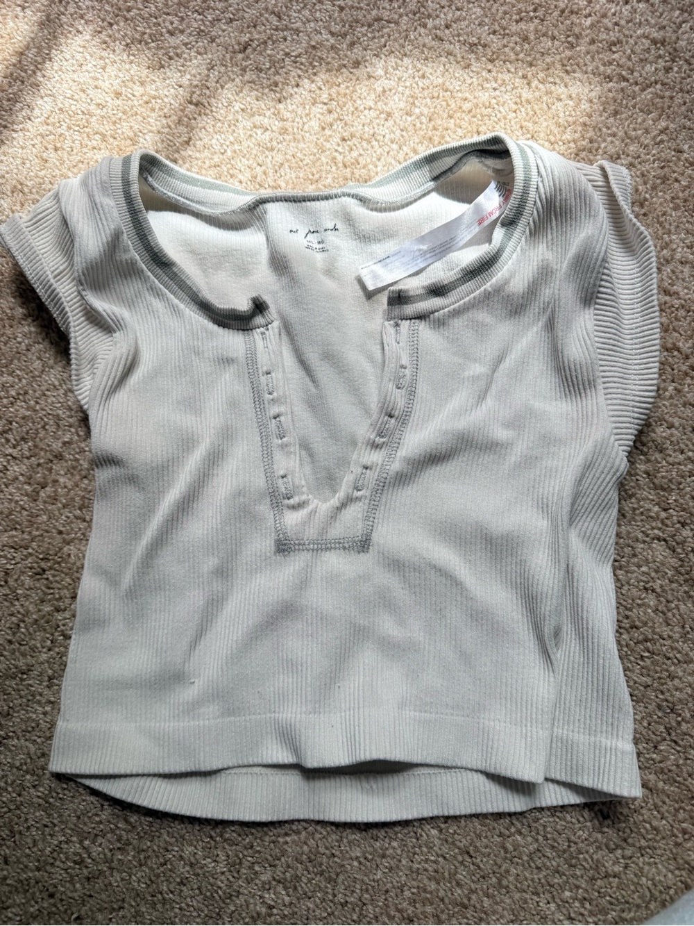 Urban Outfitters cream ribbed scoop tank